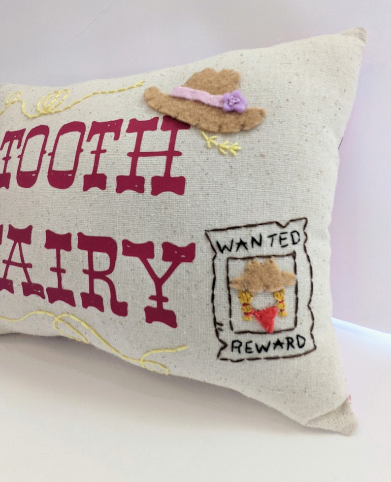 Cowgirl Western Themed Tooth Fairy Pillow image 3