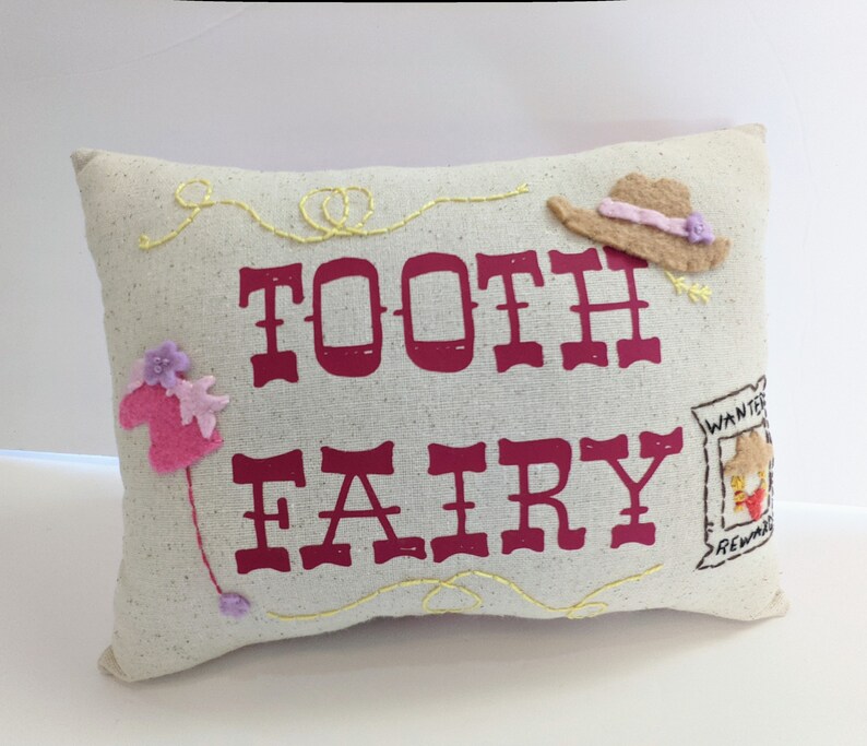 Cowgirl Western Themed Tooth Fairy Pillow image 2