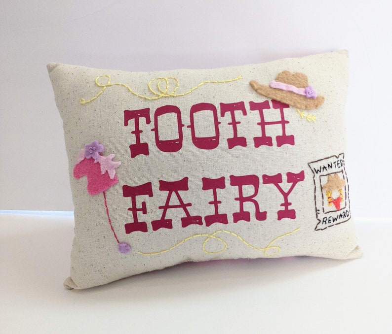 Cowgirl Western Themed Tooth Fairy Pillow image 1