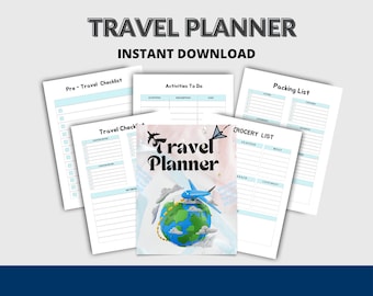 Travel Planner, Daily Organizer, Vacation Journal, Trip Notebook, Wanderlust Gift