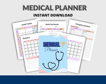 Medical Planner, Doctor Appointment Tracker, Health Log Journal, Health Organizer, Healthcare Planner
