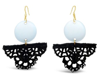 Geometric French Lace Earrings