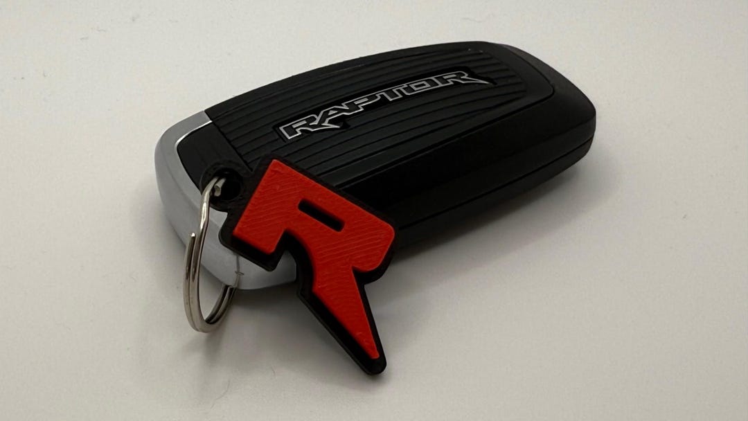Custom 3D Printed Ford Raptor 'R' Logo Keychain Unique Car Accessory ...