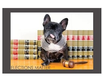 Elections Matter * RBG Inspired * Postcards to Voters * Patriotic Dog * Premium 16-pt Cardstock * Free Shipping