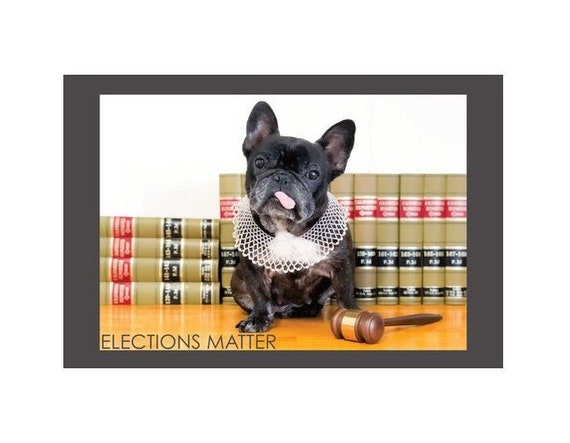 Elections Matter * RBG Inspired * Postcards to Voters * Patriotic Dog * Premium 16-pt Cardstock * Free Shipping