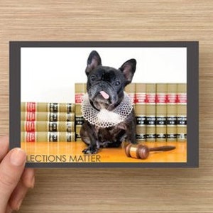 Elections Matter * RBG Inspired * Postcards to Voters * Patriotic Dog * Premium 16-pt Cardstock * Free Shipping image 3