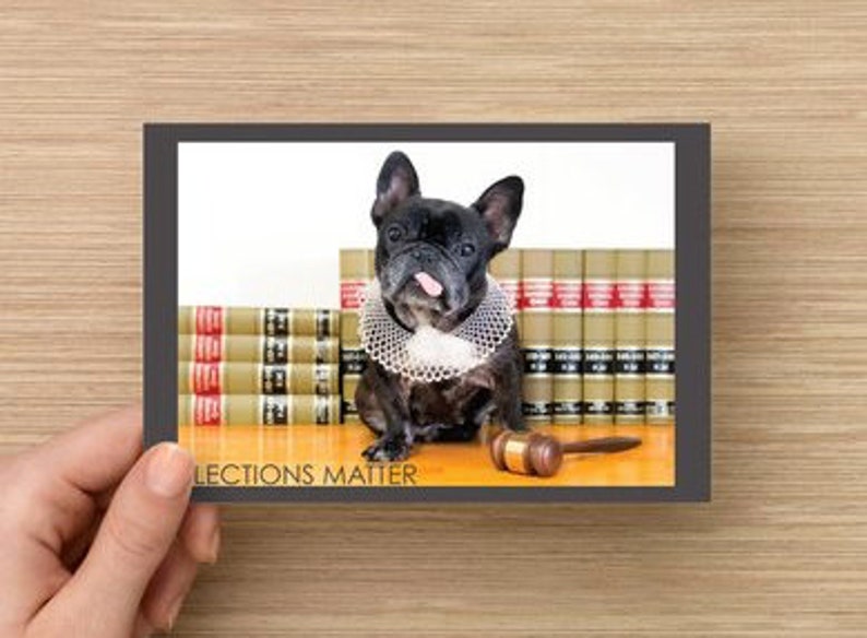 Elections Matter * RBG Inspired * Postcards to Voters * Patriotic Dog * Premium 16-pt Cardstock * Free Shipping image 3