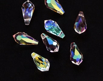 20pcs Mini Teardrop for Suncatcher Aura Small Crystal Drop AB Aurora Borealis Prism Rainbow Maker Chandelier Crystal Glass (TR-113)
