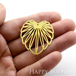 Raw Brass Leaf Charms,  Leaf Pendants,  Leaf Brass Findings, DIY Leaf Necklace, Leaf Earrings, Leaf Brooch (RD170)