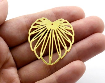 Raw Brass Leaf Charms,  Leaf Pendants,  Leaf Brass Findings, DIY Leaf Necklace, Leaf Earrings, Leaf Brooch (RD170)