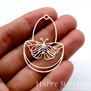 Butterfly Stainless Steel Charms, Geometric Charms, Butterfly Stainless Steel Jewelry Supplies, DIY Necklace, Earrings (SSD1545)