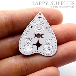 Hand Etched Stainless Steel Charms, Corroded Geometry Charms,  Love Stainless Steel Jewelry Supplies, DIY Necklace, Earrings (SSB221)