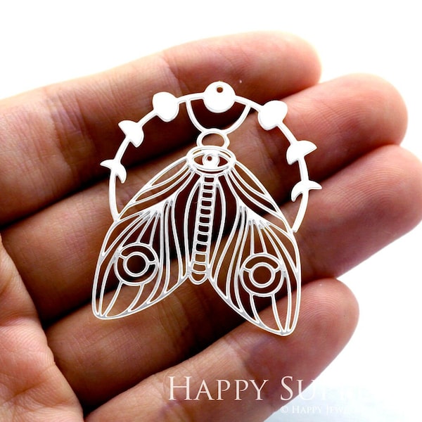 Stainless Steel Charms, Geometric Moth Pendants, Brass Findings,Necklace Pendants, Moth Earrings,Jewelry Supplies,Moth Brass Charm (SSD1312)