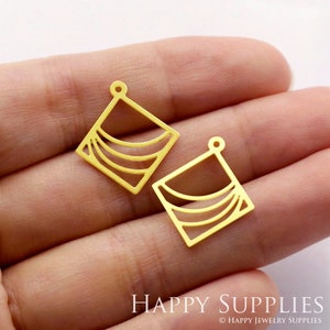 10pcs Raw Brass Necklace Charms, Earrings Charms, Diamond Charms Brass Findings, Diamond Charms (RD540)