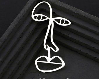 Geometric Stainless Steel Charms, Geometric Steel Charms, Face Stainless Steel Jewelry Supplies, DIY Necklace, Earrings (SSD1888)