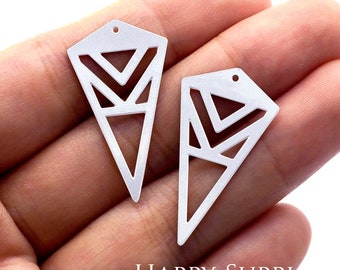 4pcs Triangle Geometric Stainless Steel Charms, Geometric Charms Stainless Steel Jewelry Supplies, DIY Necklace, Earrings (SSD334)