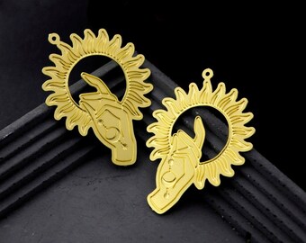 Brass Charms Hand Charms, Brass Findings, Raw Brass Pendants, Earrings Charms,  Brass Connectors, Making Jewelry Supplies (RD902)