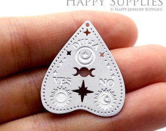 Hand Etched Stainless Steel Charms, Corroded Geometry Charms,  Love Stainless Steel Jewelry Supplies, DIY Necklace, Earrings (SSB221)