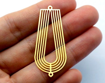 Raw Brass Charms, Drop Pendants, Brass Findings, Necklace Pendants, Earrings Charms, Jewelry Supplies, geometry Brass Charms (RD1614)