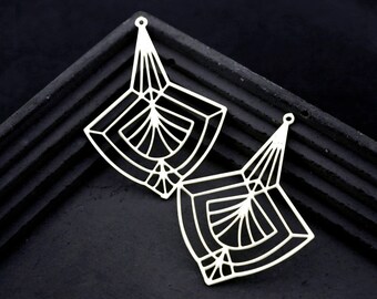 Fanshaped Stainless Steel Charms,Fanshaped Pendant,Brass Findings,Necklace Pendant,Fanshaped Earrings Charms, geometry Brass Charms(SSD1780)