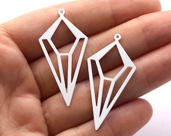 Stainless Steel Charms, Diamond Pendants, Brass Findings, Necklace Pendants, Earrings, Jewelry Supplies, Diamond Brass Charms (SSD735)