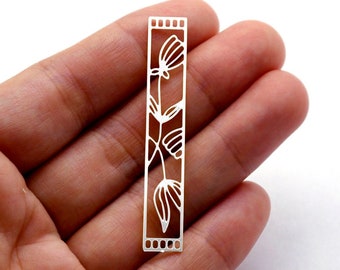 Geometric Stainless Steel Charms,  Rectangle Geometric Stainless Steel Jewelry Supplies, DIY Necklace, Flower Earrings (SSD1795)