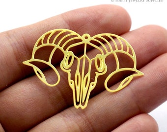 Brass Charms Cow Charms, Brass Findings, Raw Brass Pendants, Earrings Charms,  Brass Connectors, Making Jewelry Supplies (RD1306)