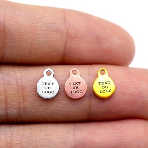 30pcs Custom Stainless Steel  Laser Engraved Tag, Personalized Laser Engraved Charms Tag, Custom Logo Tag, Necklace Tag Custom Logo (NK03)
