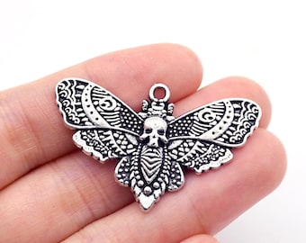20Pcs Antique Silver Moth Charm, Wing Earrings Charms, Butterfly Earring connectors, Necklace Pendant, Jewelry Supplies (NZG661)