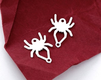 10pcs Stainless Steel Charms, Corroded Spider Geometry Charms, Spider Geometry Earrings, Jewelry Supplies, Earring Connectors (SSD2282)