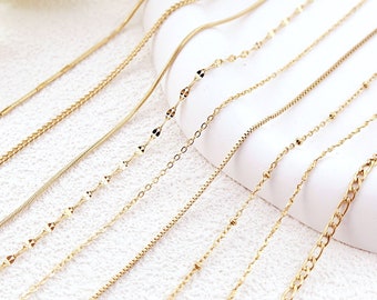 18K Gold Rope Chain Necklace, Cable Chain, Paperclip Chain, Twist Chain, Figaro Chain, Curb Chain, Ball Bead Chain, Dainty Chain Ideal Gift