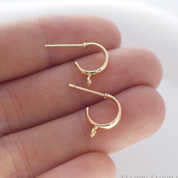 6pcs Real 18K Gold Plated Brass earrings, Ear Stud, Metal Post Earrings, Designer jewelry Finding, Earring diy, Ear stick (KE158)