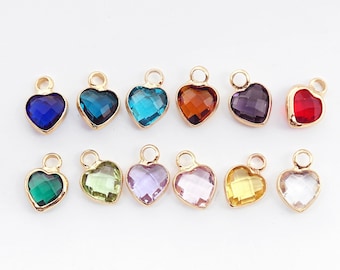 50pcs Love Geometric Shape Zircon Connector Charm, Glass Bracelet Earring Charms, Crystal Gemstone Earring Pendant Charm Wholesale (TR-216)