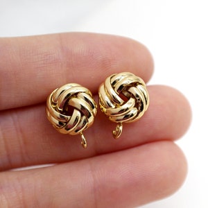 3D Alloy Circle Earring Stud - Gold Plated Stud Earrings, earring connector, Earring Studs,Alloy Circle Earrings, Jewelry Supplies (KE122)