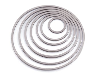 Round Hoop Connector - Circle Ring Links 201 Stainless Steel Jewelry Making 1*1mm ALL SIZES 8mm 10mm 15mm 20mm 25mm 30mm 35mm 40mm (BXG003)