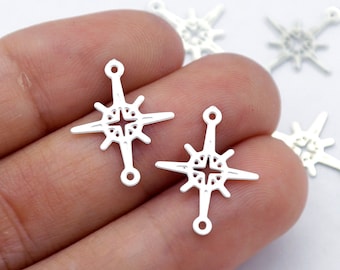 100pcs Stainless Steel Charms, Corroded Geometry Charms, Star Stainless Steel Jewelry Supplies, Earring Connectors, Earrings (SSD1686)