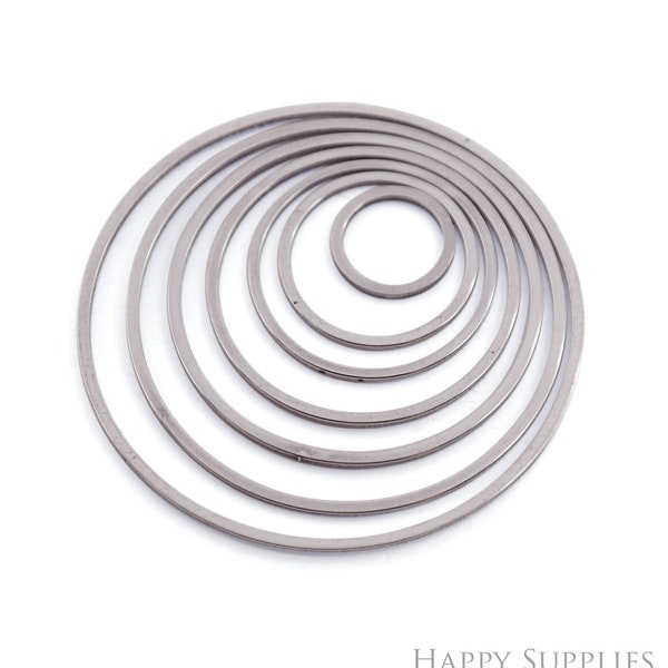 Round Hoop Connector - Circle Ring Links 201 Stainless Steel Jewelry Making 1*1mm ALL SIZES 8mm 10mm 15mm 20mm 25mm 30mm 35mm 40mm (BXG003)