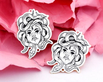 Stainless Steel Earring Charms, Engraved Charms, Snake Charms, Jewelry Supplies, Girl Earrings Charms, Necklace Pendants (ESD214)