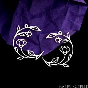 Leaf Stainless Steel Charms,  Flower Charms Stainless Steel Jewelry Supplies, DIY Necklace, Moon Earrings (SSD2211)