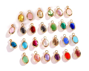 50pcs Oval Geometric Shape Zircon Connector Charm, Glass Bracelet Earring Charms, Crystal Gemstone Earring Pendant Charm Wholesale (TR-243)