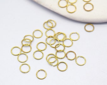 Brass Closed Jump Rings - Raw Brass Circle Closed Jump Ring -Brass Connectors - Jewelry Making -Necklace Jewelry Findings -0.6x4.5mm(NZG165)