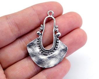 10Pcs Antique Silver Drop Pendant, Geometry Earrings Charms, Drop Earring Gift, Necklace Pendant, Jewelry Supplies (NZG710)
