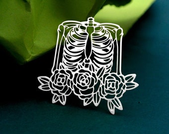 Skull Stainless Steel Charm,Pendant,Stainless Steel Findings,Necklace Pendant,Earrings Charm,Jewelry Supplies,Halloween Steel Charm(SSD2442)
