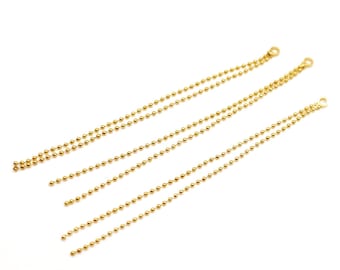 10pcs Gold Chain Tassels 80mm Long with balls, Earring Tassels ,Tassels Earring ,Jewelry Supplies (NZG635)