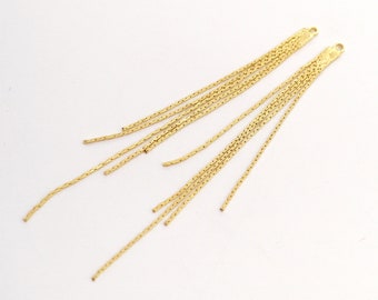 10pcs Gold Chain Tassels 82mm Long , Earring Tassels ,Tassels Earring ,Jewelry Supplies (NZG636)