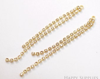 10pcs CZ Pave Gold Chain Tassels 68mm Long , Earrings Tassels ,Tassels Earring ,Jewelry Supplies (NZG639)