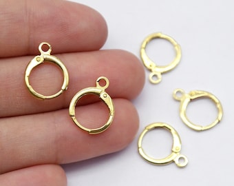 Raw Brass Earrings Hoops - Circle Shaped Ear Wire - Geometric Earrings Jewelry Making - Necklace Jewelry Findings (NZG161-S)