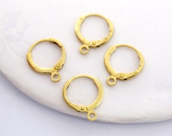 Raw Brass Earrings Hoops - Circle Shaped Ear Wire - Geometric Earrings Jewelry Making - Necklace Jewelry Findings (NZG161)