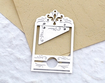 Guillotine Etched Stainless Steel Charms, Corroded Steel Charms, Earrings, Jewelry Findings, Fit For DIY Necklace (SSB690)