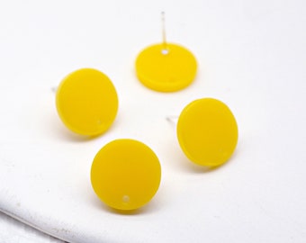 10 Stück Acryl Ohrringe, Kreis Ohrstecker, runde Ohrringe mit Stecker Loch, Edelstahl Ohrring Posts, Schmuck Zubehör (AHE01)